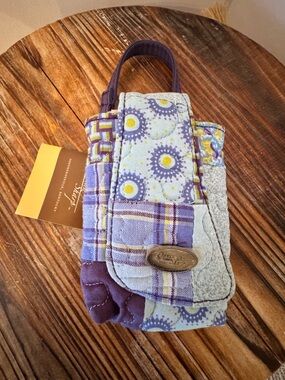 Donna Sharp Quilted Rio Patch Wristlet in Shades of Blueish Purple  NWT